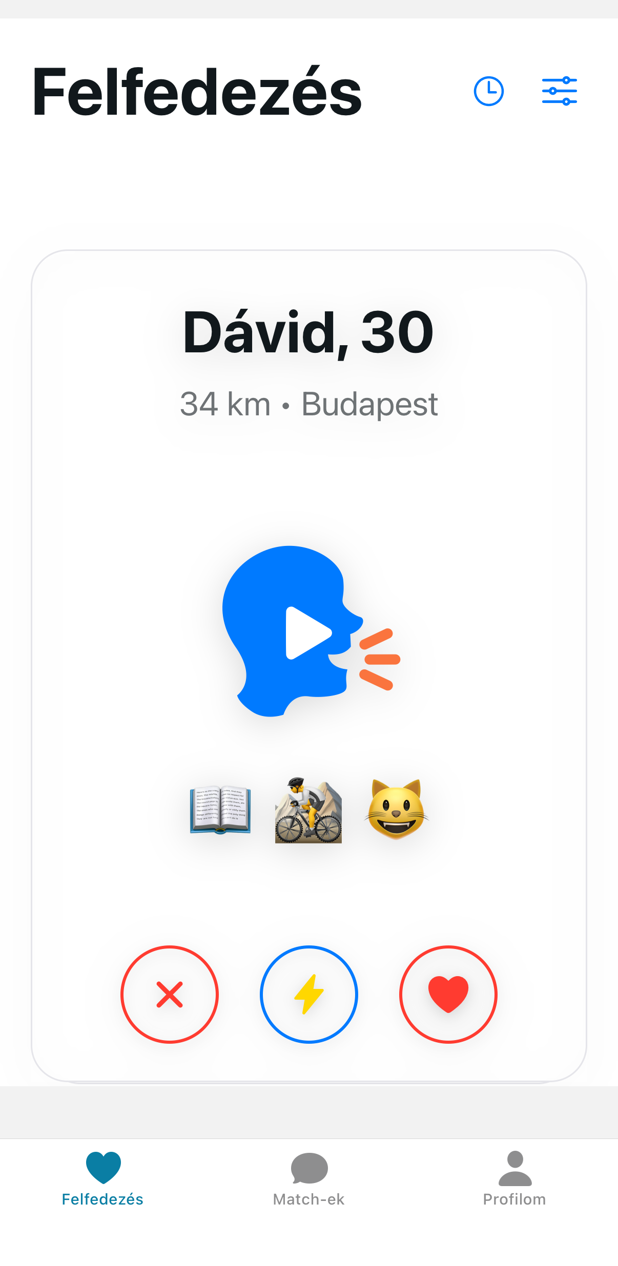 Soundate app - Dávid profil